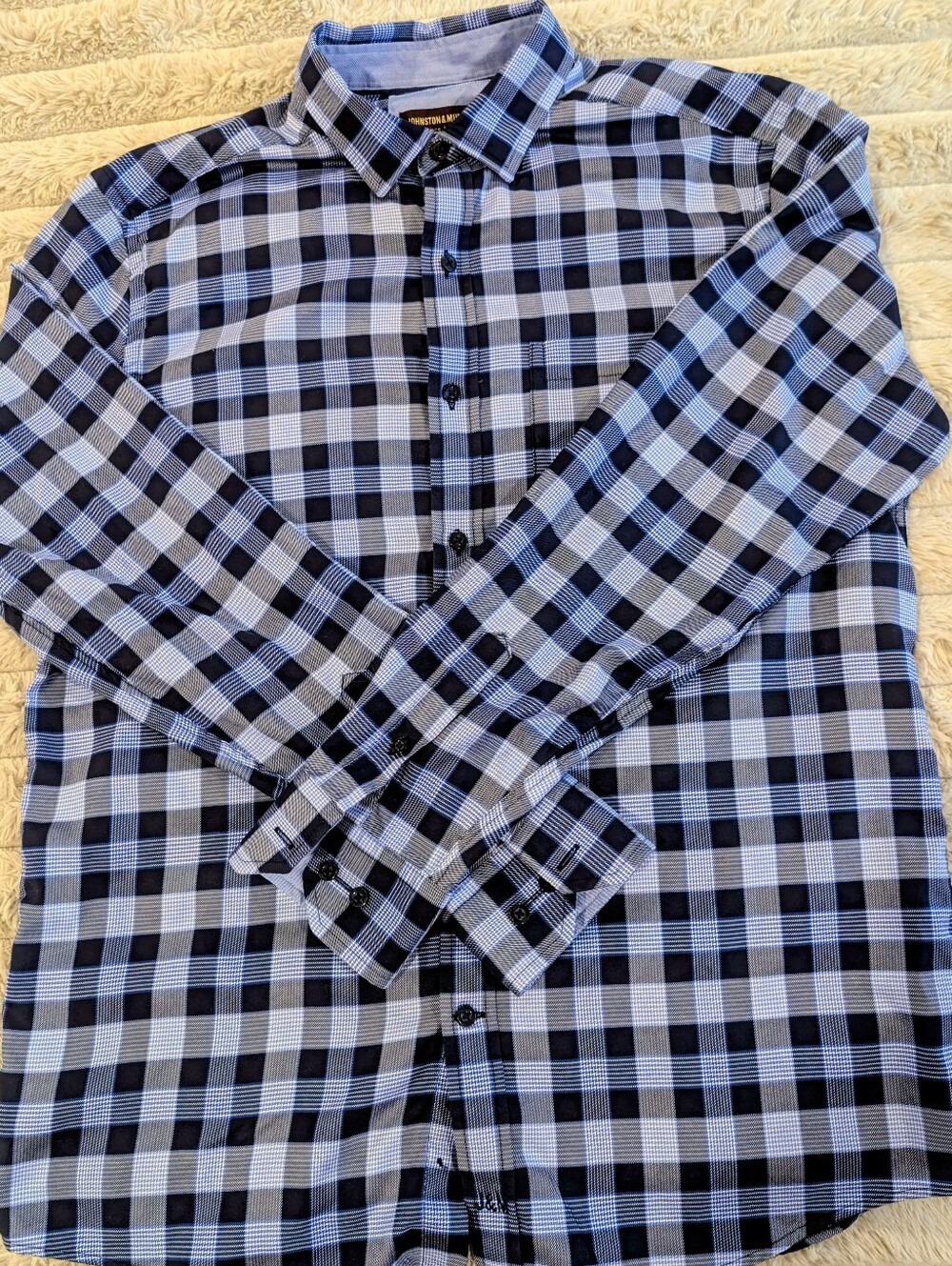 Johnston & Murphy Men’s Plaid Button Down Shirt (M) Long Sleeve - CB